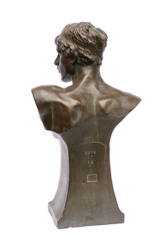 Art nouveau jugendstil bust, signed L. Domenech,  terra cotta