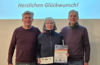 Turniersieger Wolfgang Knief + Christine Woltmann + Rainer Woltmann