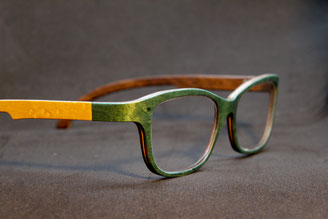 Hertkorn Holz Brille zweifarbig Sonderanfertigung