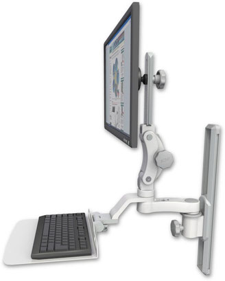 ウォールトラック式ワークステーションアーム ASUL550-T19-KU12F-AS1｜壁面設置・省スペース