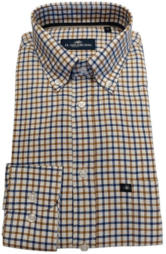 Il Granchio art. Morris flanella quadri blu-beige