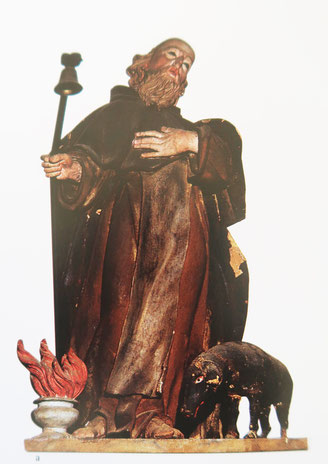 Marignana - Confrérie St Antoine abbé - Statue en bois peint XVIIIè-XIXè