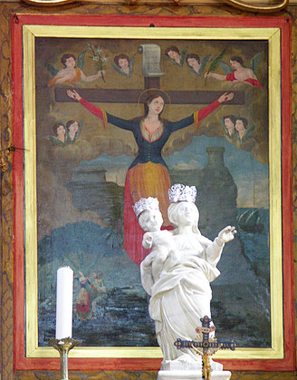 Nonza - Martyre de Ste Julie - Toile attribuée à Anto Santo Benigni (peintre bastiais) vers 1860