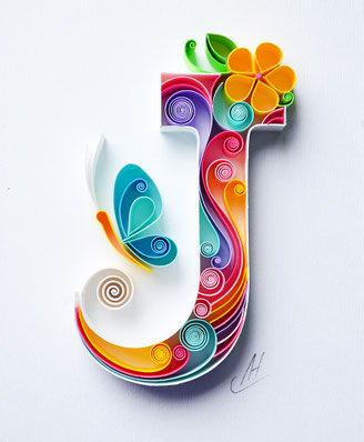 J , letter J, quilling , art, paper art, quilling paper art, quilling art, quilling paper , quilling letters art, name art, J art, quilling wall art, paper,  quilling wall art, artwork, квиллинг, Larissa Zasadna, Лариса Засадная, Квиллинг бумага