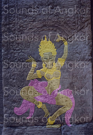 Preah Khan. Sacred dancer richly adorned.
