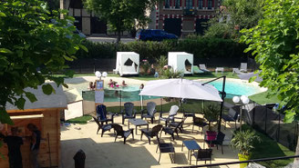Piscine Camping Gers - Terrasse Lagon