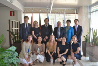 Mr Fang Jianmeng, Deputy Administrator, Mrs Zhang Haiwen, Director General of International Cooperation Department, Mr Sun Shengzhi, Division Director of the International Cooperation Department; Dr Awni Behnam, Ms Antonella Vassallo; MAOG Students 