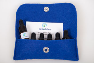 Kleine Mini Aromatherapie Hausapotheke mit ätherischen Ölen erhältlich auf www.dufterleben.ch