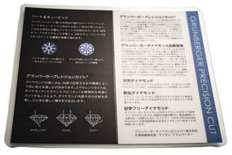 グランバーガー社メレダイヤモンド品質証明書カード
