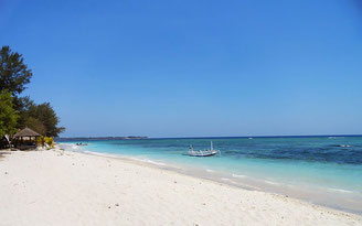 Quite and nice beach in Gili Trawangan