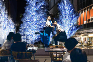 東京ガーデンテラス紀尾井町イルミネーション&ツリー、食事をしながらミュージカルライブ! ジョワーヌ東京