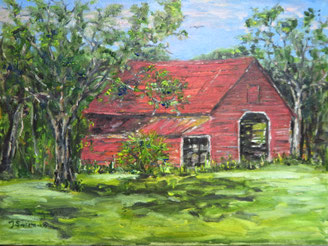Mr. Crayola Barn, V.B. Oil, 9x12, $ 300