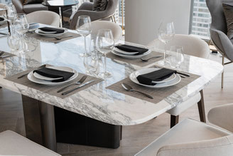Marmor Tischplatte Calacatta poliert