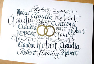 Hochzeit, Glückwunsch, Kalligrafie - Variationen