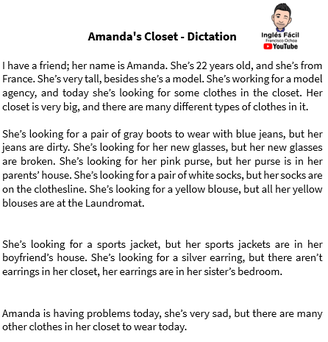 Amanda's Closet - Dictado 