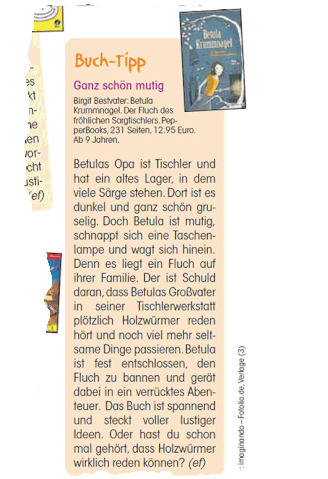 Rezension zu Betula Krummnagel - Kruschel Deine Zeitung vom Februar 2015