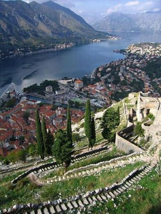 KOTOR BAY FROM THE TOP OF A VALLEY