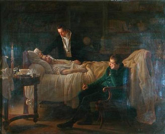 Louis Hersent - Marie Francois Xavier Bichat (1771-1802) dying surrounded by the doctors Esparon and Philibert Josep