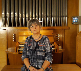 An der Orgel in der ev. Felsenkirchengemeinde Berlin Wittenau, September 2019