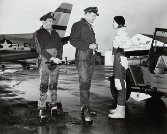 Howard Hughes' "Jet Pilot" arrived in cinemas with years of delay for additional scenes shot on several Air Force bases. 