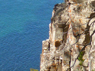 The Alum Cliffs and the sea