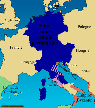 Le Saint-Empire Romain Germanique en 962.