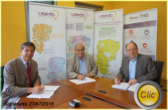 L’USEDA, ERDF et AISNE THD signent un partenariat pour favoriser le déploiement du Très Haut Débit dans l’Aisne.