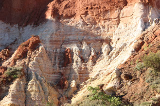 Erosion par ruissellement sur les ocres du petit Colorado (Rustrel France) photo personnelle