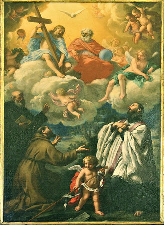 Lucques - Santa Maria dei Servi - Trinità con Francesco Saverio, Francesco d'Assisi e Filippo Benizzi