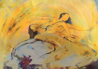Frauenduett - Acryl - 80x100  Heidemarie Franz