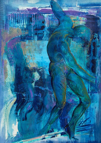 Über die Schwelle - Acryl - 70x50 - Heidemarie Franz