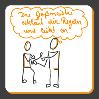 Shu, der Lernende lernt die Regeln und befolgt diese