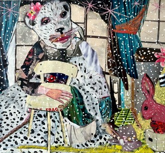 SNOW QUEEN, Mixed Media on cardboard, 30 x 30 cm, 2019