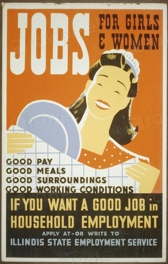 Political poster depicting a woman working