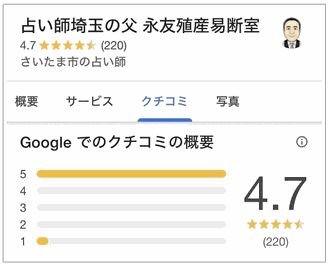 占い師埼玉の父Google口コミ