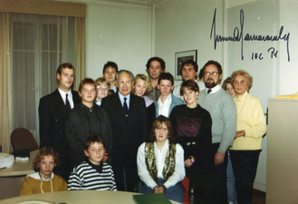 Havelberger, Sulinger und Wolfsburger Kinder beim Präsidenten des Olympischen Kommitees, Juan Antonio Samaranch, in Lausanne 