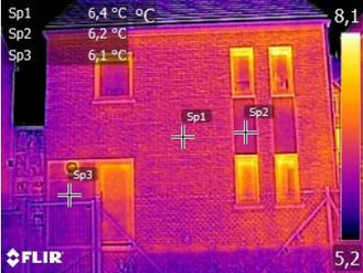 Themographie infrarouge  des appartements d'un immeuble en cours de chantier à Bruxelles - PrismEco