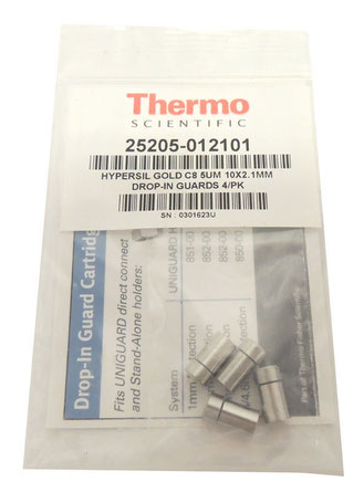 Lot 4 NEW Thermo Hypersil Dionex Gold C8 Guard Cartridge 10X2.1mm 25205-012101 für die Chromatographie/ Chemie