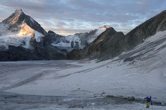Schönbielhütte, Pointe de Zinal, Überschreitung, Hohwänggletscher, Matterhorn, Monterosa, Bergsteigen, Wandern, Wallis, Zermatt