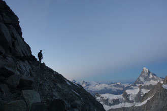 Zinalrothorn, Rothorngrat, Zustieg, Abstieg Triftgletscher