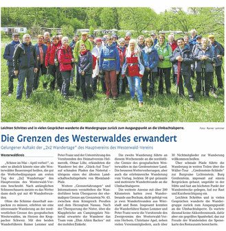 "2x2 Wandertage" des Hauptvereins des Westerwald-Vereins