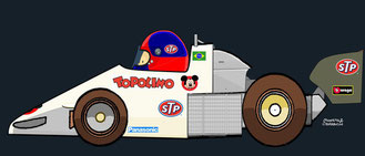 Helmet of Emerson Fittipaldi by Muneta & Cerracín