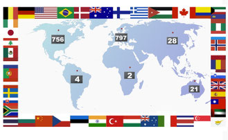 Nottrott international: Anzahl der Verkauften Gemälde pro Kontinent
