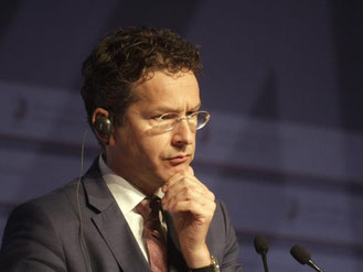 Eurogruppenchef Dijsselbloem während des EU-Finanzministertreffens in Riga. Foto: Valda Kalnina