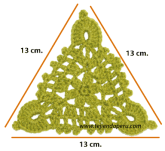 Cómo tejer una pastilla triangular a crochet - crochet triangular granny