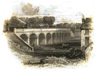 The Vauxhall Viaduct from Thomas Roscoe’s Book of the Grand Junction Railway 1839, a work in the public domain