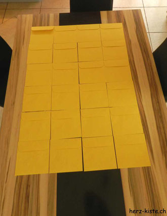 Adventskalender aus Briefumschlägen