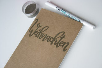 DIY Weihnachtsplanner - Titelbild mit Embossing