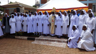 Sisters together wih Rt. Rev. Bishop Paul Semogerere