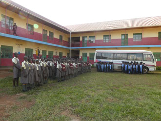 Students with school bus